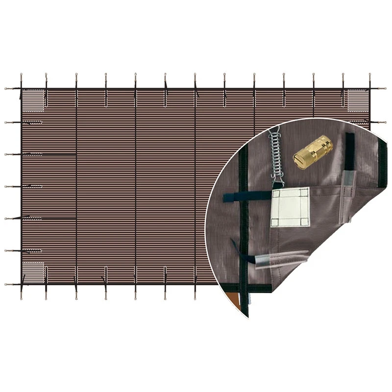 Bâche D'hivernage Filtrante Luxe Ressorts + Pitons Escamotable 1 Bâche D'hivernage Filtrante Luxe Ressorts + Pitons Escamotable