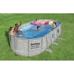 Piscine Bestway Ovale Power Steel Swim Vista Décor Pierre 5,49 X 2,74 H1,22m -Ubbink || GRE || Intex Soldes Magasin piscine bestway ovale power steel swim vista decor pierre 549 x 274 h122m 2