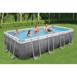 Piscine Bestway Rectangulaire Power Steel Décor Rotin 5,49 X 2,74 H1,22m -Ubbink || GRE || Intex Soldes Magasin piscine bestway rectangulaire power steel decor rotin 549 x 274 h122m 2