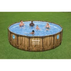 Piscine Bestway Ronde Power Steel Swim Vista Décor Bois 4,88 X H1,22m -Ubbink || GRE || Intex Soldes Magasin piscine bestway ronde power steel swim vista decor bois 488 x h122m 2