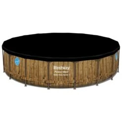 Piscine Bestway Ronde Power Steel Swim Vista Décor Bois 5,49 X H1,22m -Ubbink || GRE || Intex Soldes Magasin piscine bestway ronde power steel swim vista decor bois 549 x h122m 1