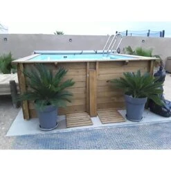 Piscine Bois Carra 3,05 X 3,05 X H1,19m -Ubbink || GRE || Intex Soldes Magasin piscine bois carra 305 x 305 x h119m 4