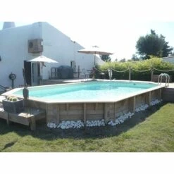 Ubbink Piscine Bois Lagon 8,20 X 4,70 X H1,30m -Ubbink || GRE || Intex Soldes Magasin piscine bois lagon 820 x 470 x h130m 2