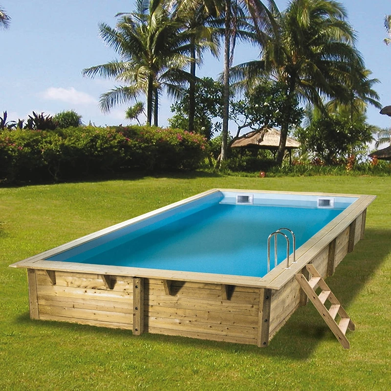 Ubbink Piscine Bois Linea 6,50 X 3,50 X H1,40m 1 Ubbink Piscine Bois Linea 6,50 X 3,50 X H1,40m