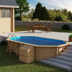 Piscine Bois Safran II 6,20 X 3,95 X H1,36m -Ubbink || GRE || Intex Soldes Magasin piscine bois safran ii 620 x 395 x h136m 3