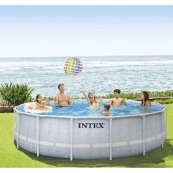 Piscine Tubulaire Intex Prism Frame Chevron 4.88 X 1.22m -Ubbink || GRE || Intex Soldes Magasin piscine tubulaire intex prism frame chevron 488 x 122m 3